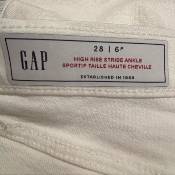 GAP Sz 28P High Rise Stride Ankle White Wide-Leg Jeans NEW WITH TAGS - Picture 7 of 8